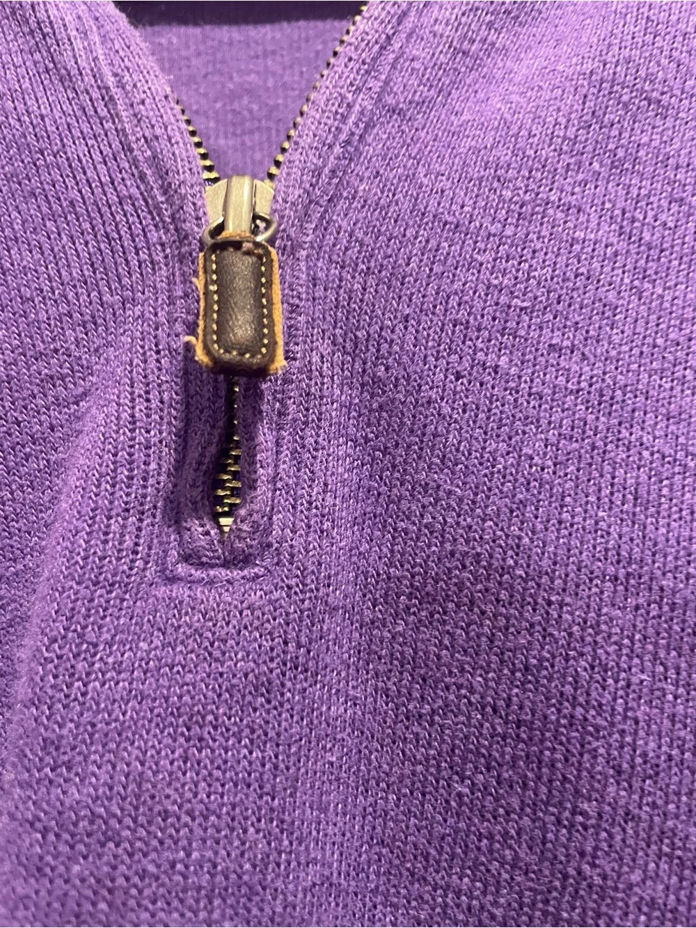 VINTAGE RALPH LAUREN PURPLE QUARTER ZIP SWEATER LARGE